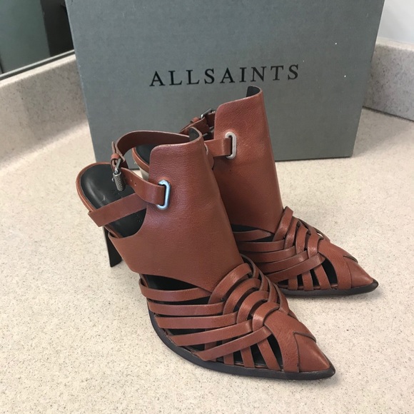 All Saints Shoes - All Saints Tao Brick Brown Pointed Toe Heel *